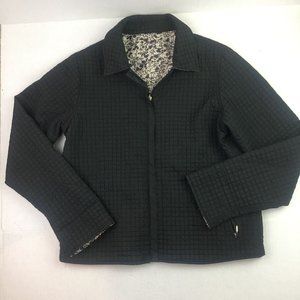 Quilted Reversible Jacket coat black floral